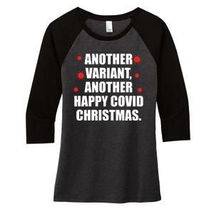 Another Variant Another Happy Covid Christmas Women's Tri-Blend 3/4-Sleeve Raglan Shirt