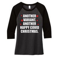 Another Variant Another Happy Covid Christmas Women's Tri-Blend 3/4-Sleeve Raglan Shirt