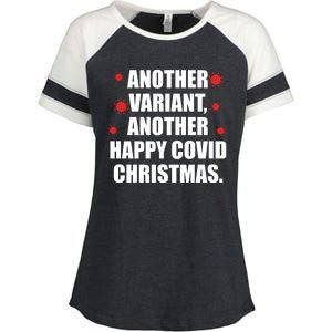 Another Variant Another Happy Covid Christmas Enza Ladies Jersey Colorblock Tee