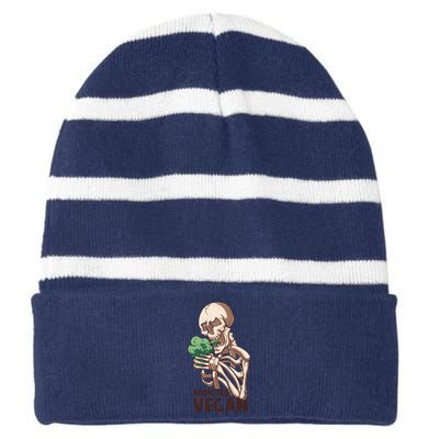 Addicted Vegan Striped Beanie with Solid Band