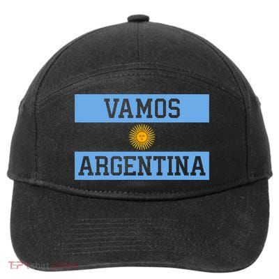Argentina Vamos Argentina Flag Soccer 7-Panel Snapback Hat