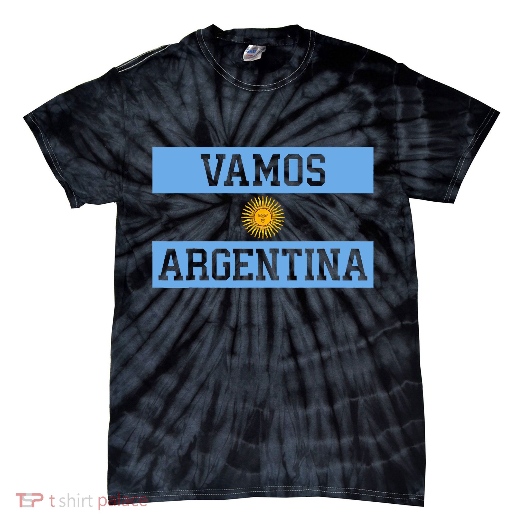 Argentina Vamos Argentina Flag Soccer Tie-Dye T-Shirt