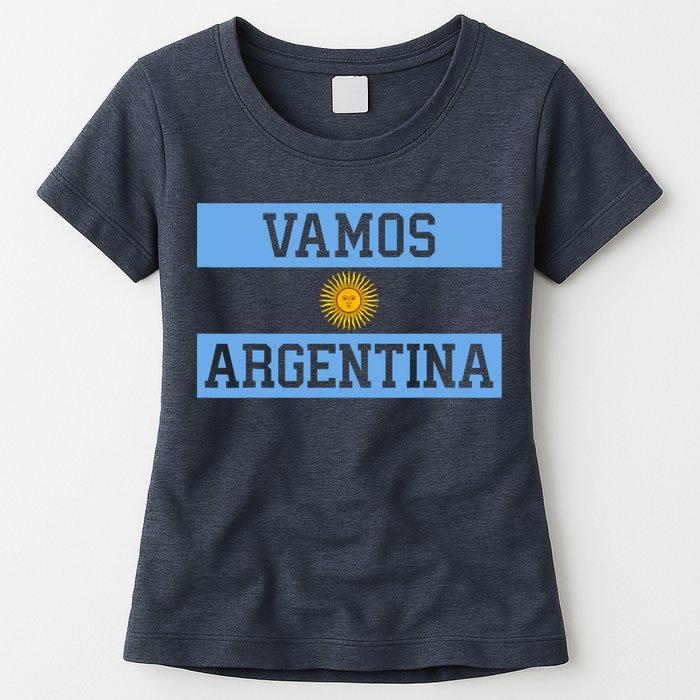 Argentina Vamos Argentina Flag Soccer Womens T-Shirt