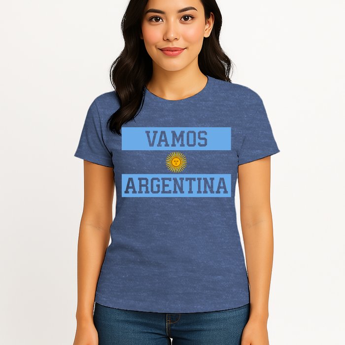 Argentina Vamos Argentina Flag Soccer Womens T-Shirt
