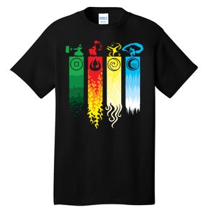 Avatar Bending Fire Water Earth Air Tall T-Shirt