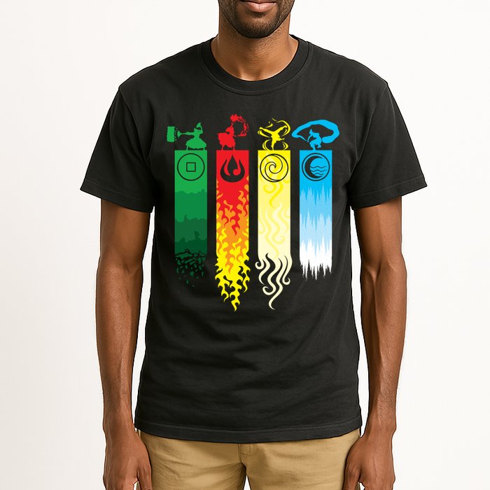 Avatar Bending Fire Water Earth Air Tall T-Shirt