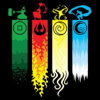 Avatar Bending Fire Water Earth Air Tall T-Shirt