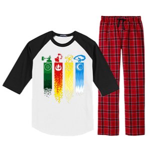 Avatar Bending Fire Water Earth Air Raglan Sleeve Pajama Set