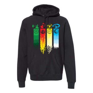 Avatar Bending Fire Water Earth Air Premium Hoodie