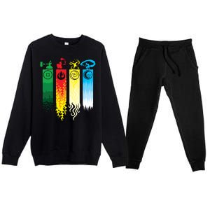 Avatar Bending Fire Water Earth Air Premium Crewneck Sweatsuit Set