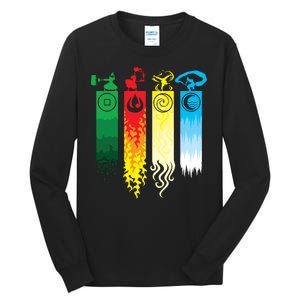 Avatar Bending Fire Water Earth Air Tall Long Sleeve T-Shirt