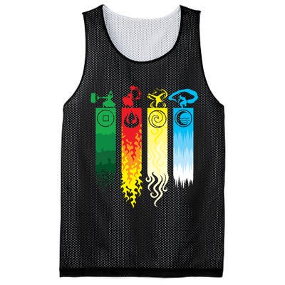 Avatar Bending Fire Water Earth Air Mesh Reversible Basketball Jersey Tank