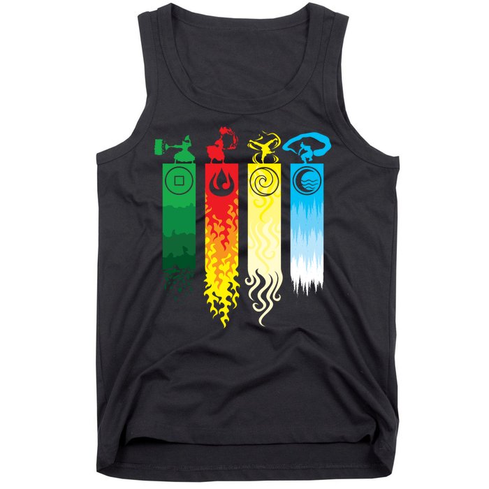 Avatar Bending Fire Water Earth Air Tank Top