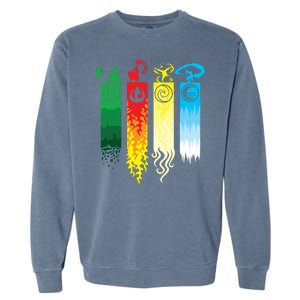 Avatar Bending Fire Water Earth Air Garment-Dyed Sweatshirt