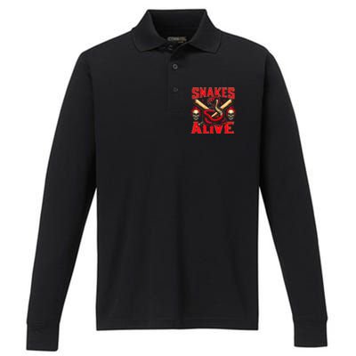 Arizona Vintage Baseball Arizona Snakes Alive Performance Long Sleeve Polo