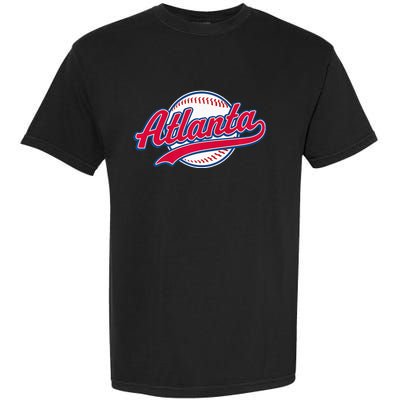 Atlanta Vintage Baseball Throwback Retro Design Garment-Dyed Heavyweight T-Shirt