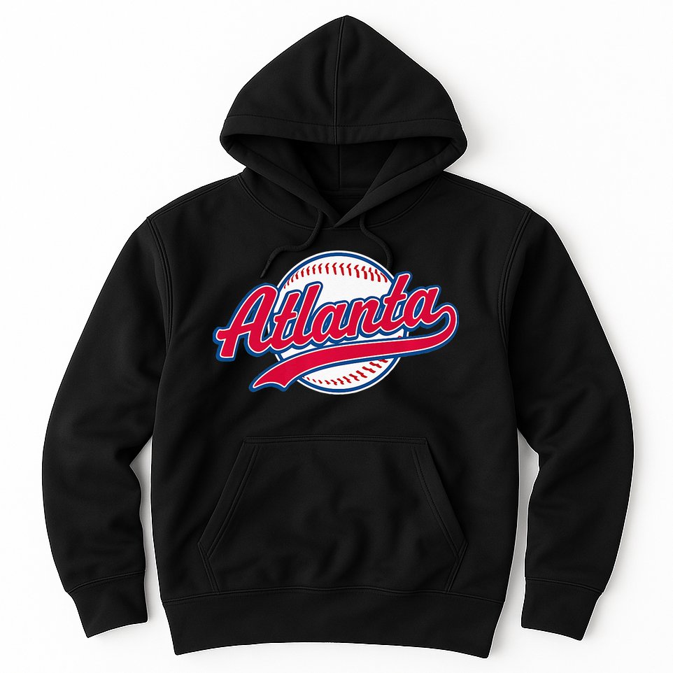 Atlanta Vintage Baseball Throwback Retro Design Hoodie