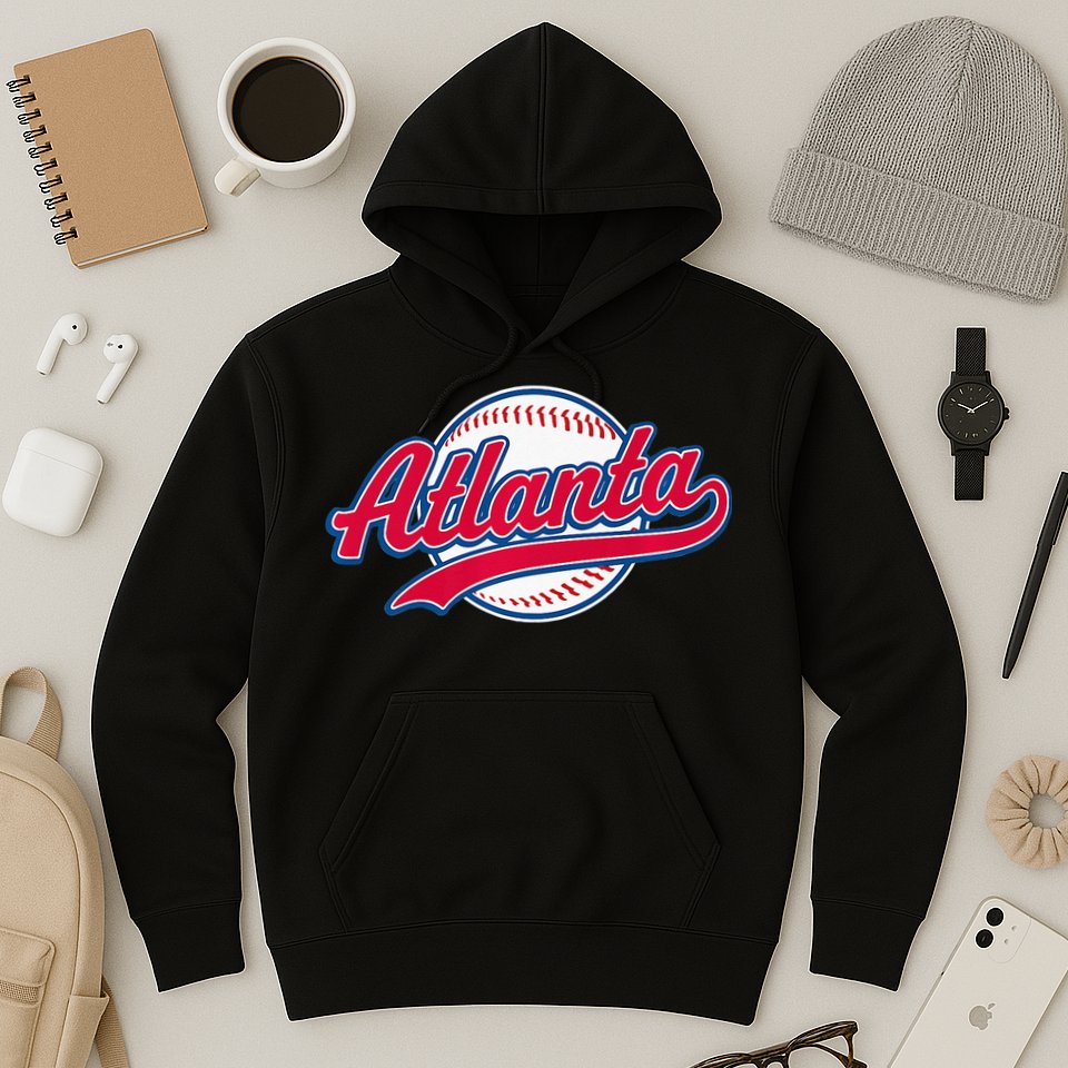Atlanta Vintage Baseball Throwback Retro Design Hoodie