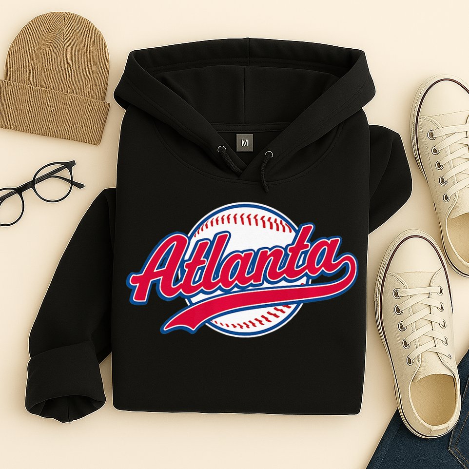 Atlanta Vintage Baseball Throwback Retro Design Hoodie
