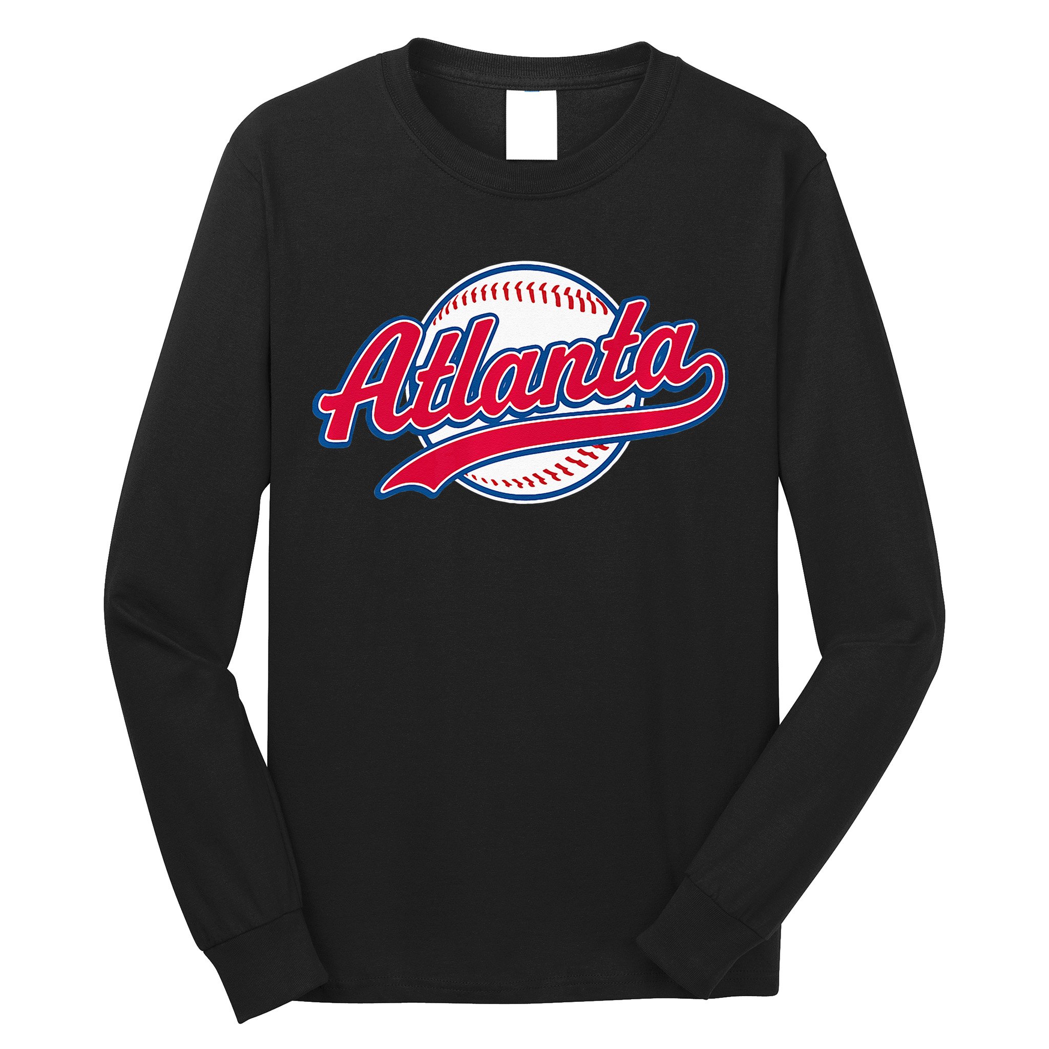 Atlanta Vintage Baseball Throwback Retro Design Long Sleeve Shirt