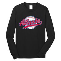 Atlanta Vintage Baseball Throwback Retro Design Long Sleeve Shirt