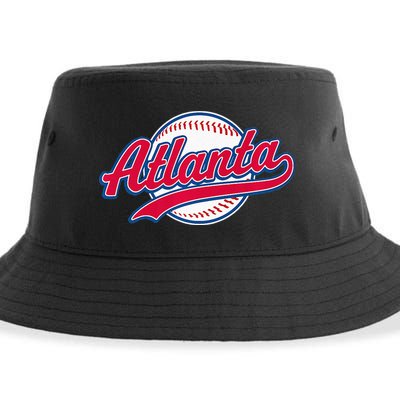Atlanta Vintage Baseball Throwback Retro Design Sustainable Bucket Hat
