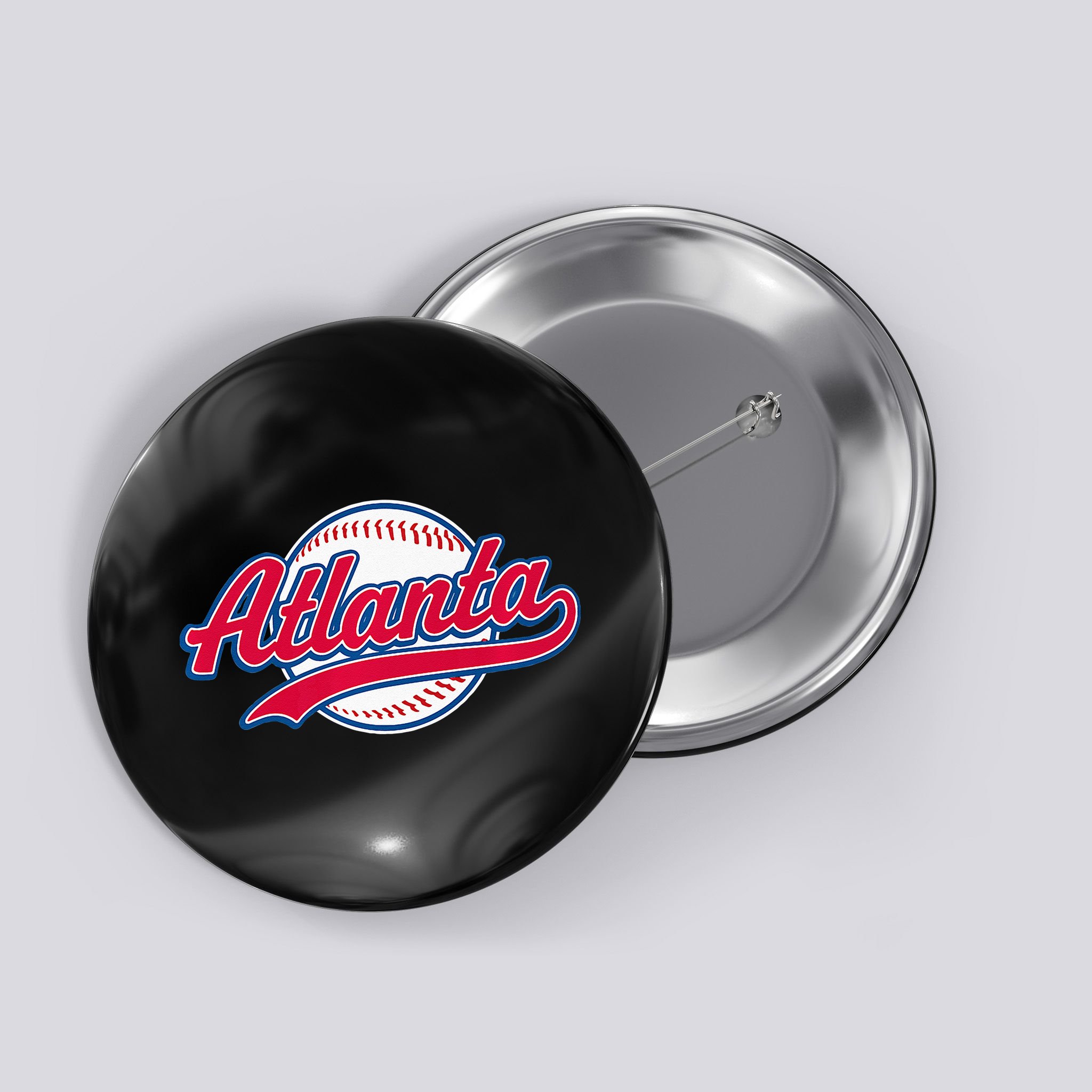 Atlanta Vintage Baseball Throwback Retro Design Button