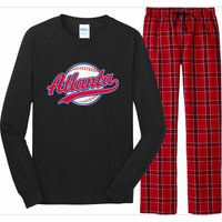 Atlanta Vintage Baseball Throwback Retro Design Long Sleeve Pajama Set