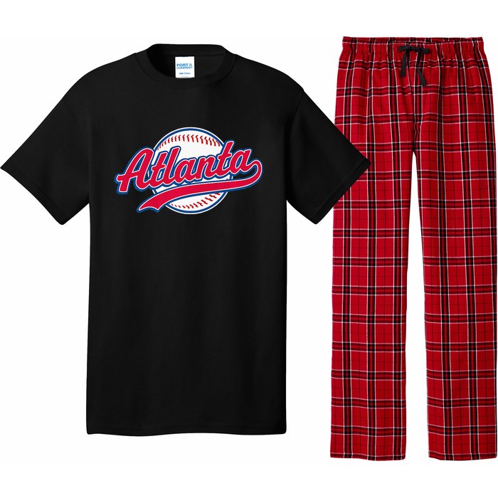 Atlanta Vintage Baseball Throwback Retro Design Pajama Set