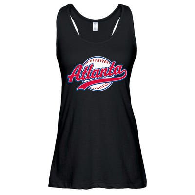 Atlanta Vintage Baseball Throwback Retro Design Ladies Essential Flowy Tank