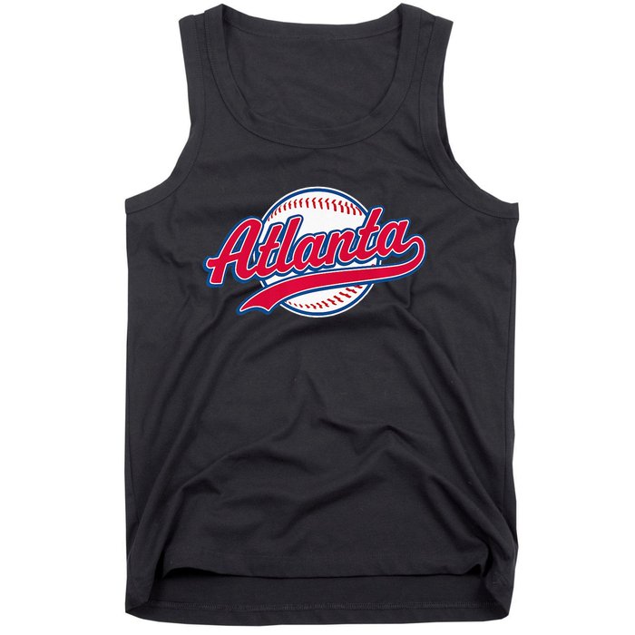 Atlanta Vintage Baseball Throwback Retro Design Tank Top