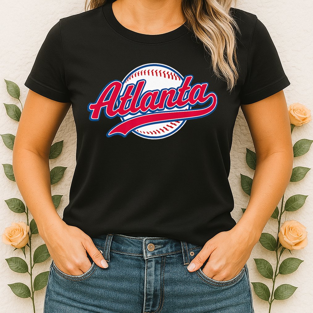 Atlanta Vintage Baseball Throwback Retro Design Womens T-Shirt