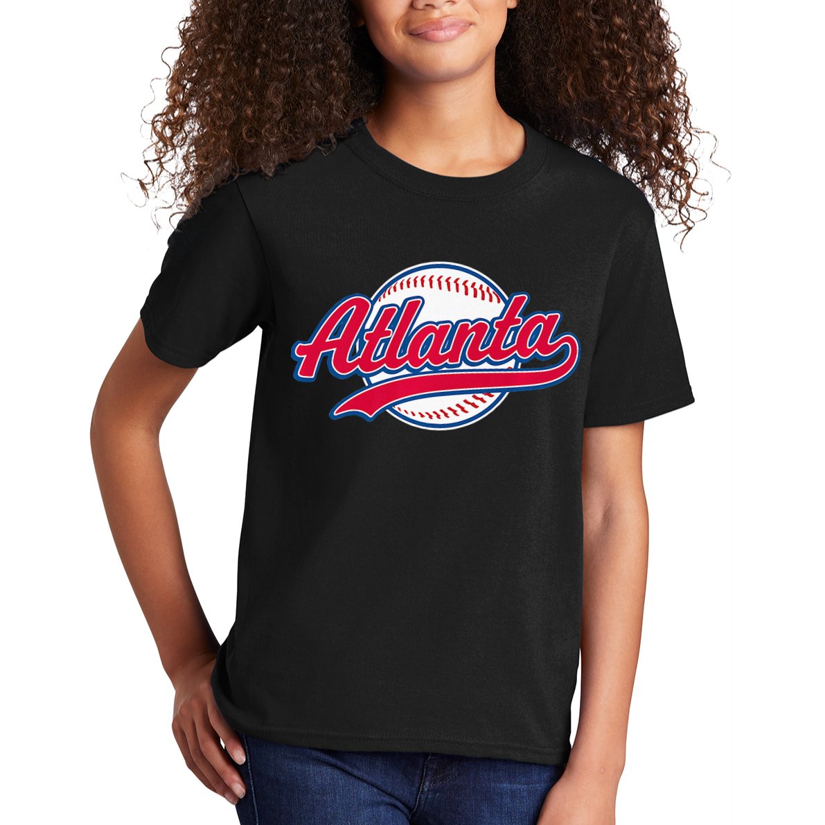 Atlanta Vintage Baseball Throwback Retro Design Kids T-Shirt