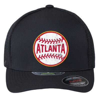 Atlanta  Vintage Baseball Throwback Retro Design Flexfit Unipanel Trucker Cap