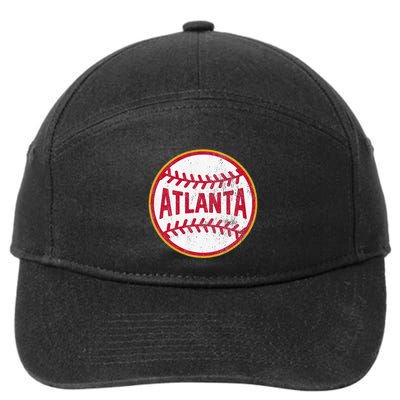 Atlanta  Vintage Baseball Throwback Retro Design 7-Panel Snapback Hat