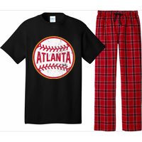 Atlanta  Vintage Baseball Throwback Retro Design Pajama Set