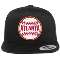 Atlanta  Vintage Baseball Throwback Retro Design Flat Bill Trucker Hat