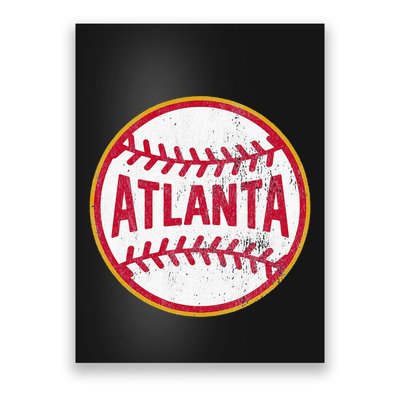 Atlanta  Vintage Baseball Throwback Retro Design Poster