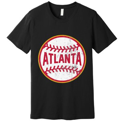 Atlanta  Vintage Baseball Throwback Retro Design Premium T-Shirt