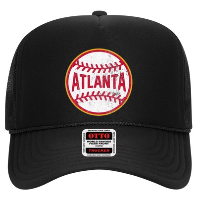Atlanta  Vintage Baseball Throwback Retro Design Trucker Hat
