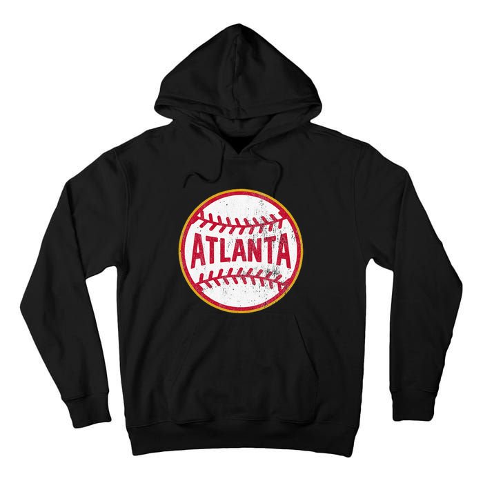 Atlanta  Vintage Baseball Throwback Retro Design Tall Hoodie