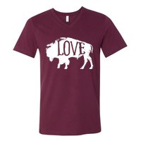 American Vintage Buffalo Silhouette Love Bison Tee V-Neck T-Shirt