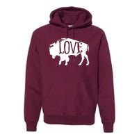 American Vintage Buffalo Silhouette Love Bison Tee Premium Hoodie