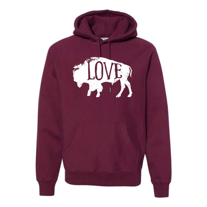 American Vintage Buffalo Silhouette Love Bison Tee Premium Hoodie