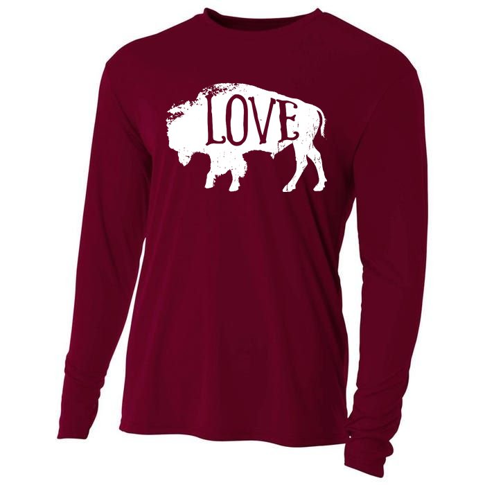 American Vintage Buffalo Silhouette Love Bison Tee Cooling Performance Long Sleeve Crew