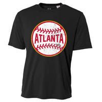 Atlanta  Vintage Baseball Throwback Retro Design Cooling Performance Crew T-Shirt