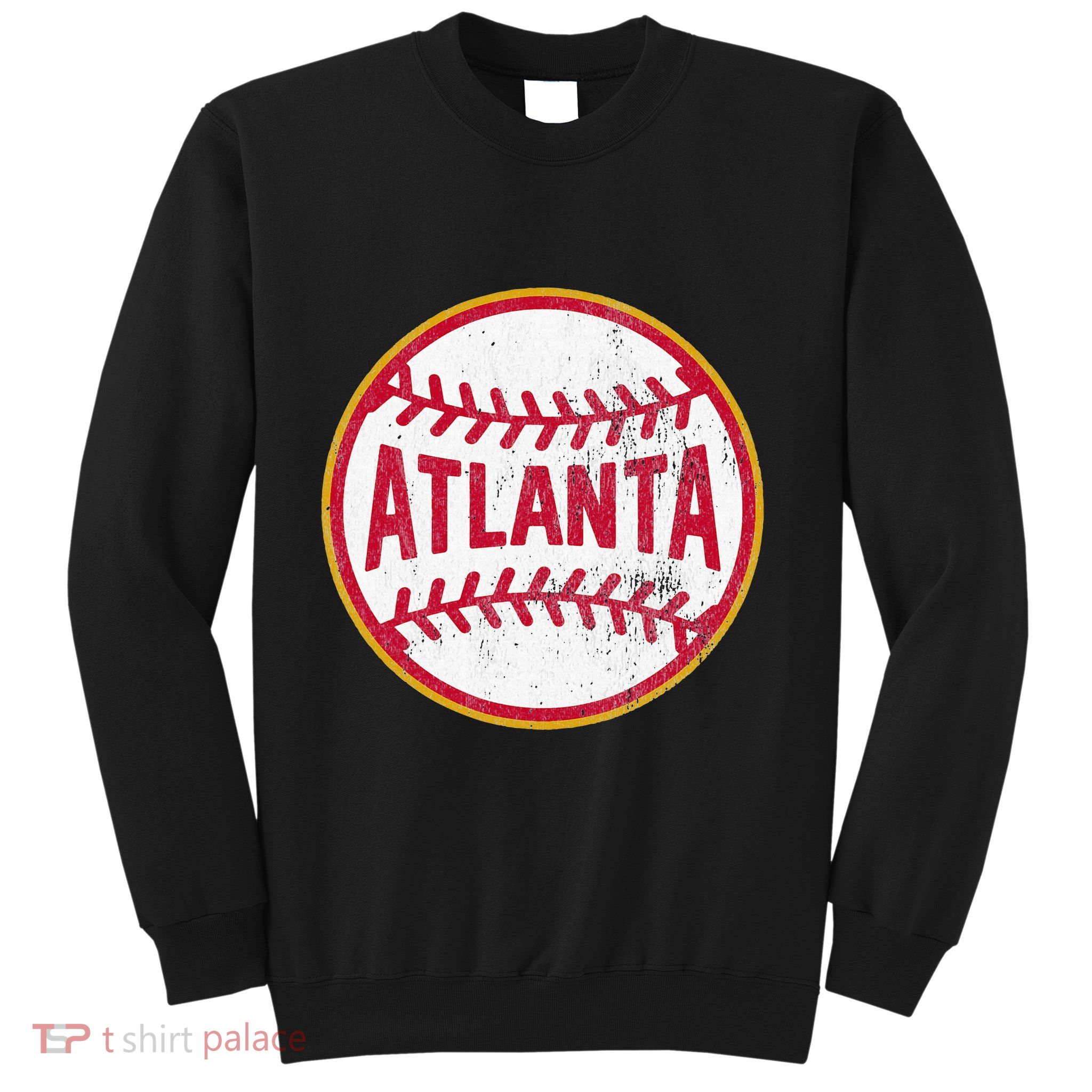 Atlanta  Vintage Baseball Throwback Retro Design Sweatshirt