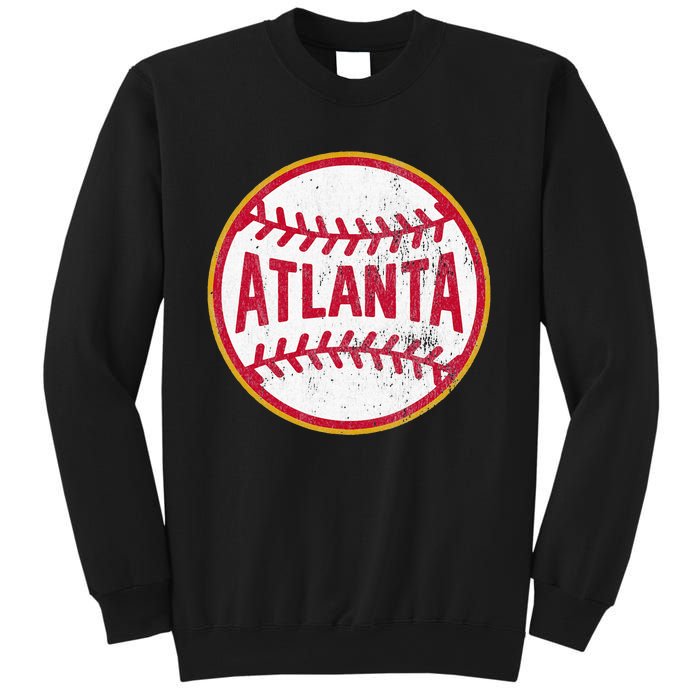 Atlanta  Vintage Baseball Throwback Retro Design Sweatshirt