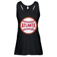 Atlanta  Vintage Baseball Throwback Retro Design Ladies Essential Flowy Tank