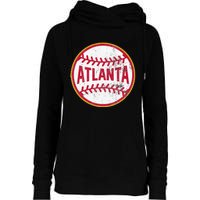 Atlanta  Vintage Baseball Throwback Retro Design Womens Funnel Neck Pullover Hood